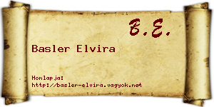 Basler Elvira névjegykártya